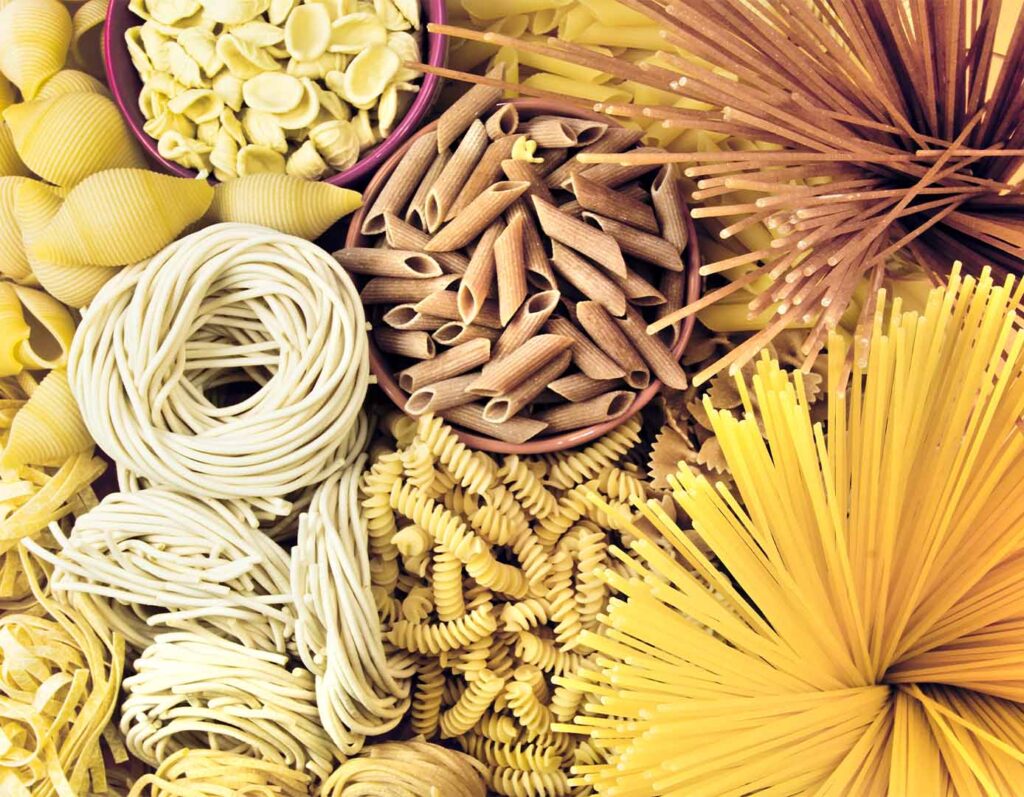 All kinds of pasta